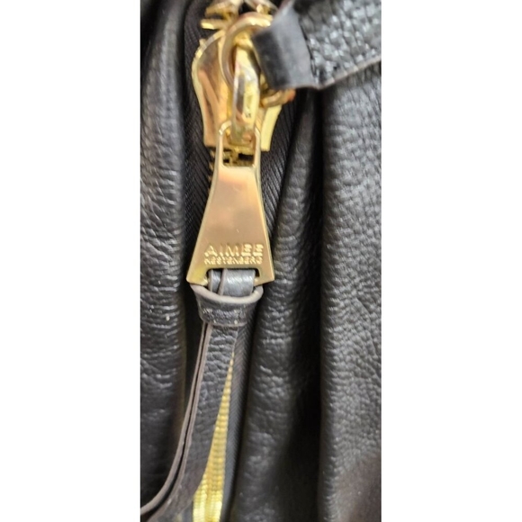 Aimee Kestenberg Tamitha Black leather Backpack with Gold Zipper - Picture 6 of 11